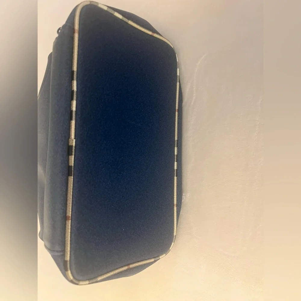 💚 Burberry Fragrance Navy Nova Check Pouch Bag Vanity Bag Double Stack/ Rare🩷
